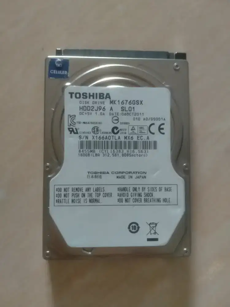 hard disk Laptop 160GB TOSHIBA