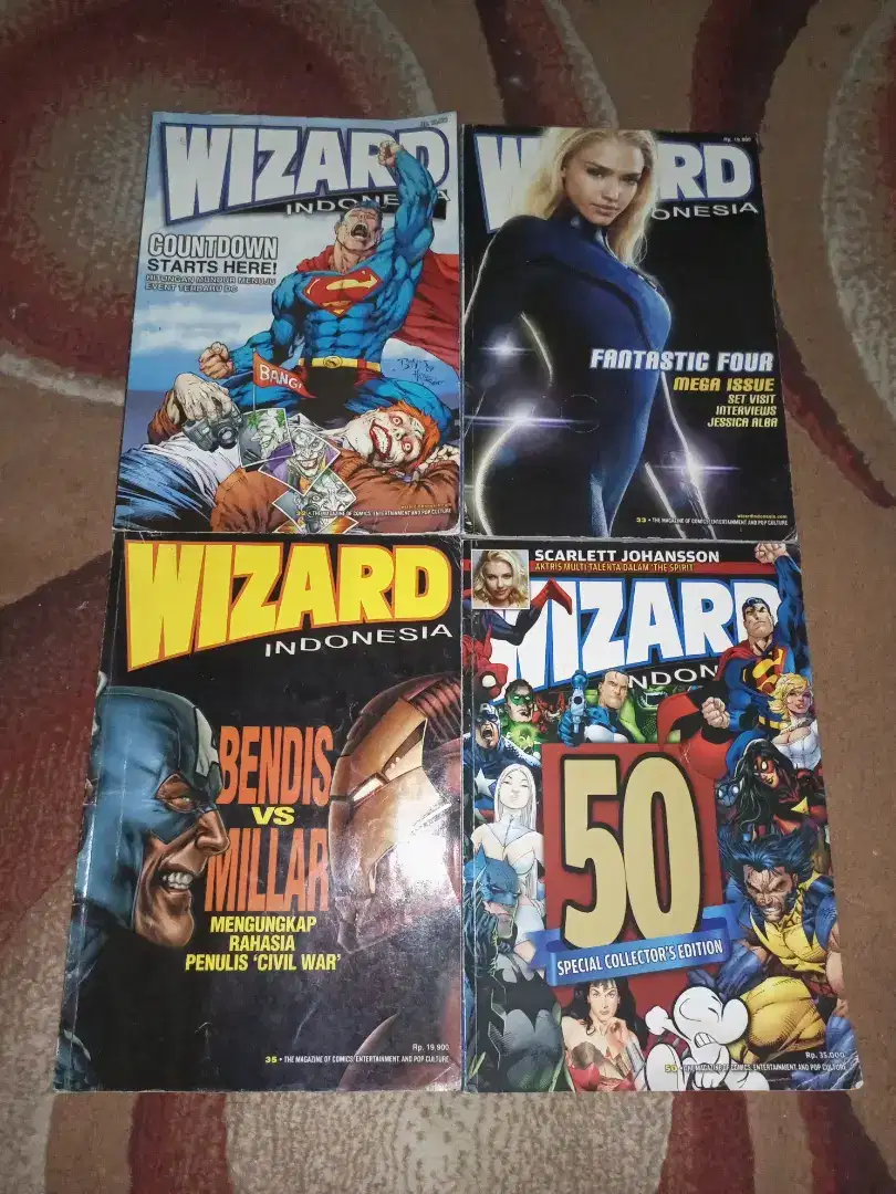 Majalah Wizard Indonesia no. 32, 33, 35, 50.  4 buku.