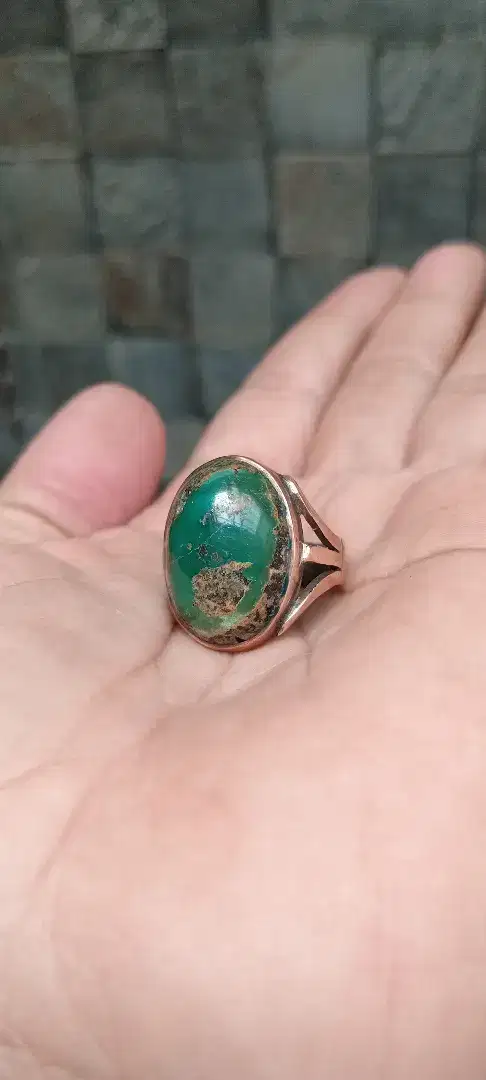 Cincin Natural Batu Pirus Persia Lawas