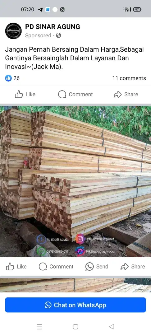 Sales marketing triplek kayu proyek kontraktor