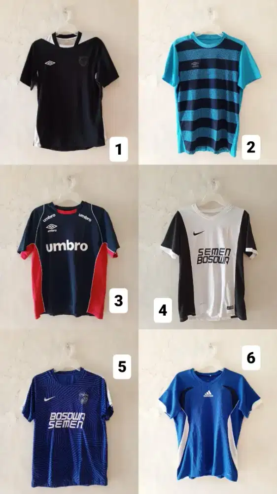 kaos jersey koleksi pribadi Nike Adidas Specs Umbro dll