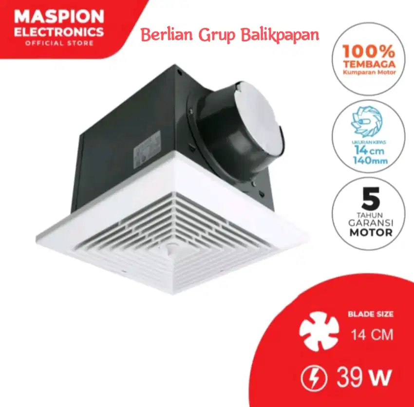 Exhouse Fan / Ventilating Fan / Kipas Plafon Maspion MV 14 & 16 EX