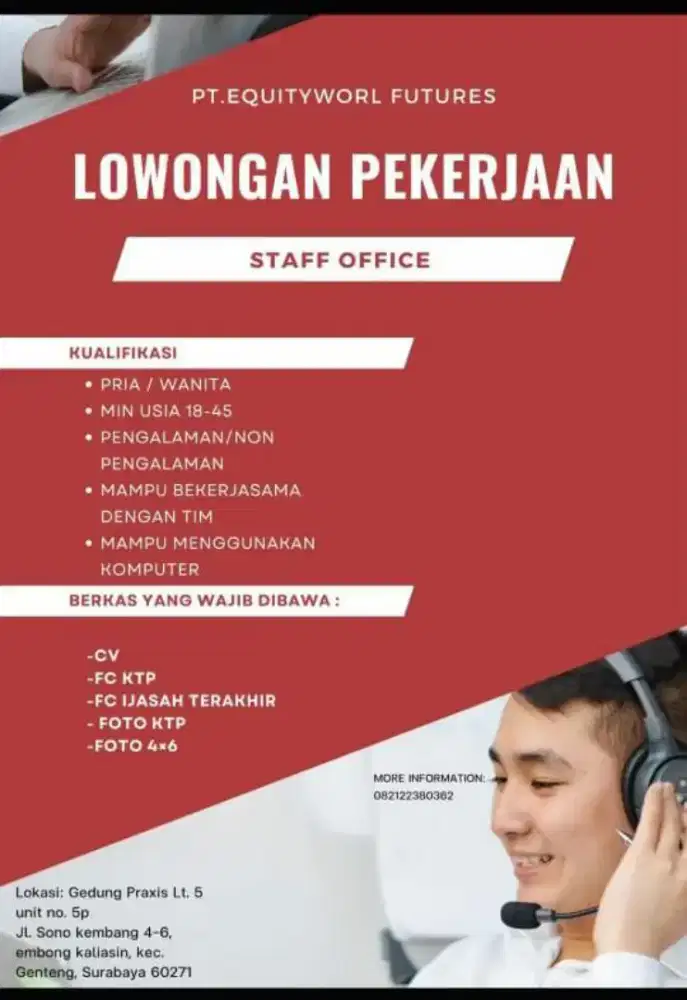 Dibutuhkan Segera Untuk Staff Office Dan Asisten Manager - Lowongan ...