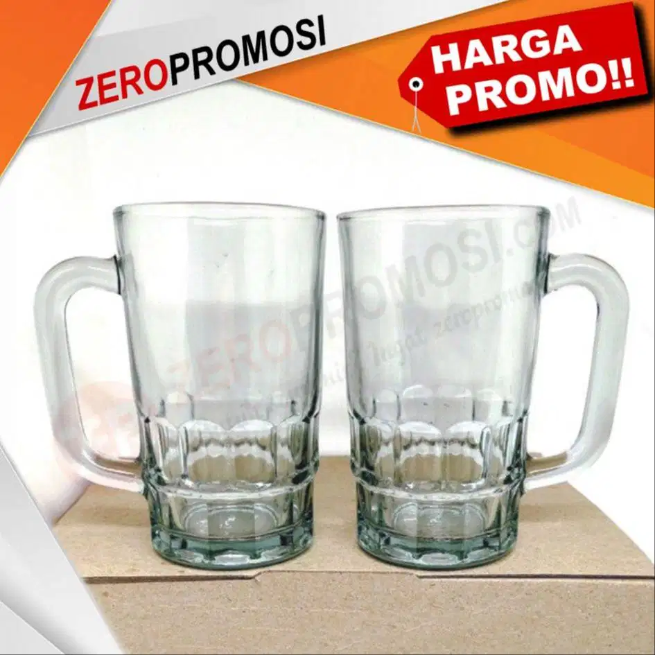 Souvenir Gelas Gagang Bahan Kaca Promosi F&B Custom