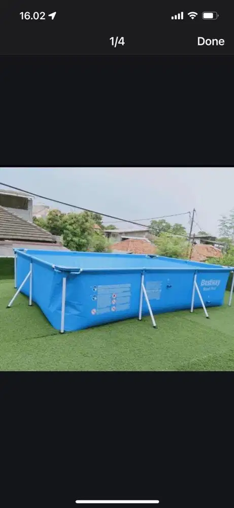 Kolam renang bestway bahan terpal tebal ( pake rakit) 3 x 2 meter