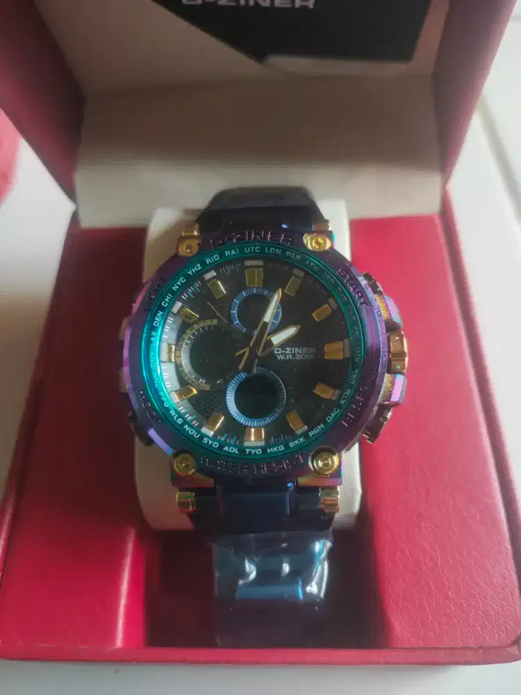 New Watch D-Ziner Chrono Digital Mineral Glasses WaterResistance 3 Atm