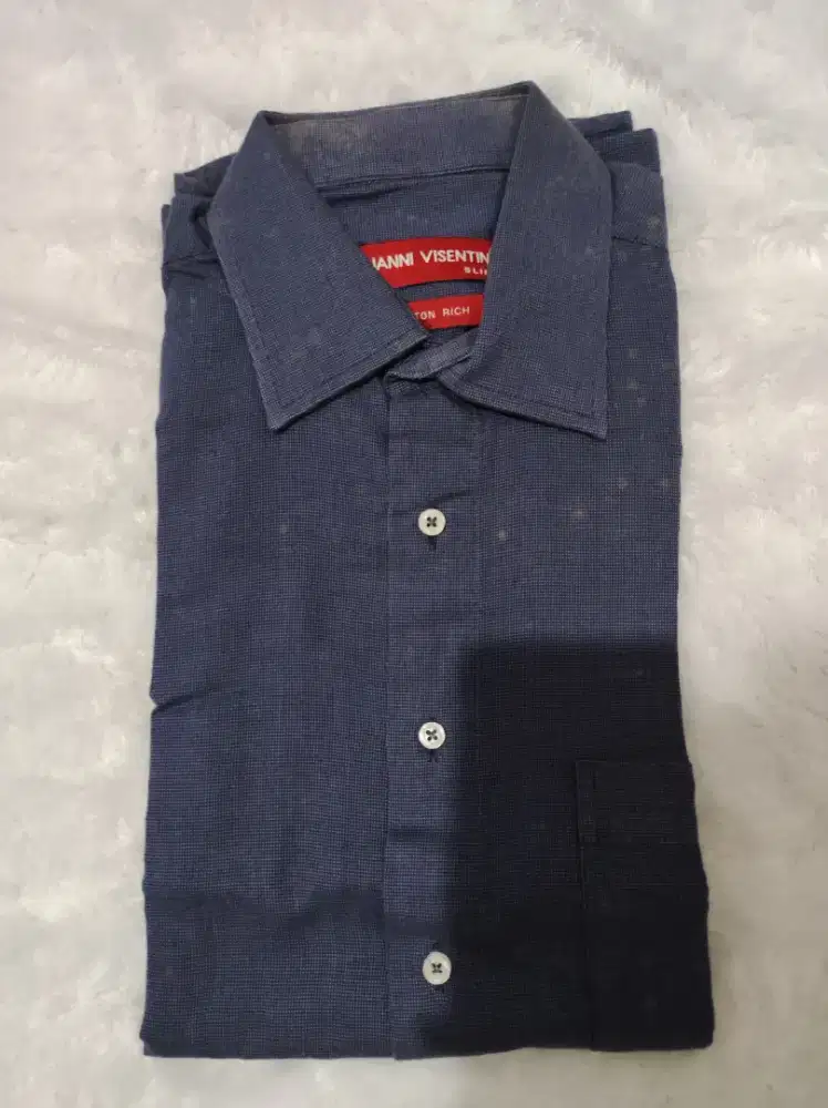 KEMEJA PRIA GIANNI VISENTIN SLIM SIZE 15.5 LENGAN PANJANG