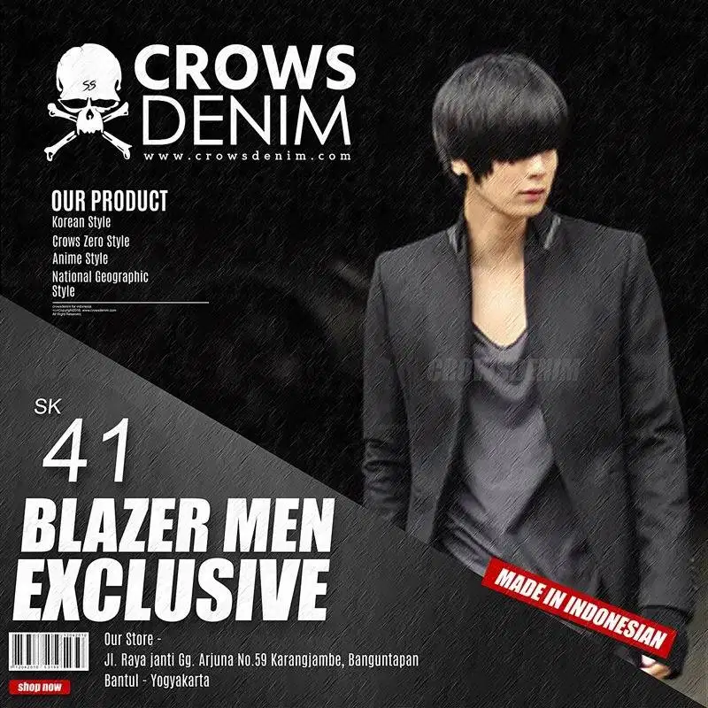 Blazer Casual Black Korean Style