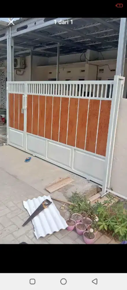 Pagar besi motif kayu grc curug