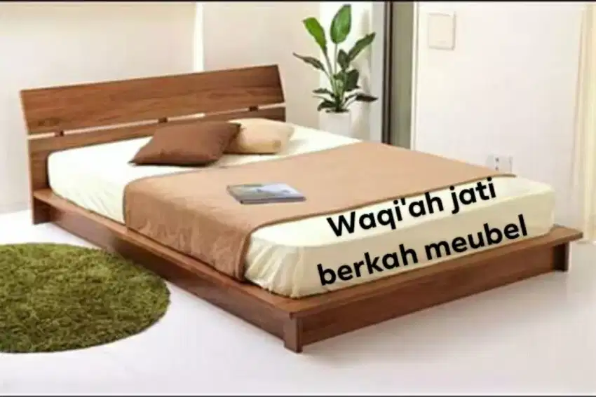 Tempat tidur minimalis modern 160x200,kayu jati tua