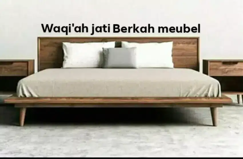 Tempat tidur minimalis modern 160x200, kayu jati tua