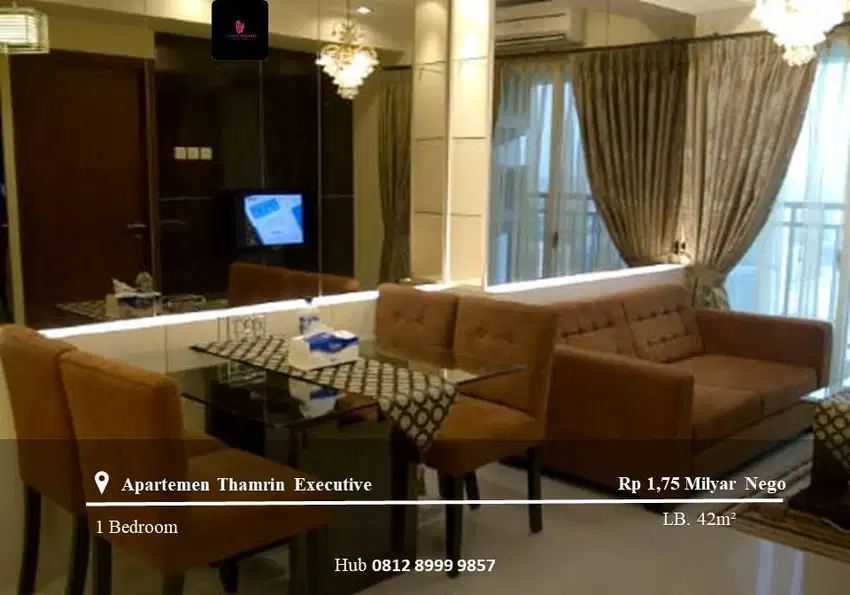 Jual Apartement Thamrin Executive Residence 1BR Full Furnished View GI