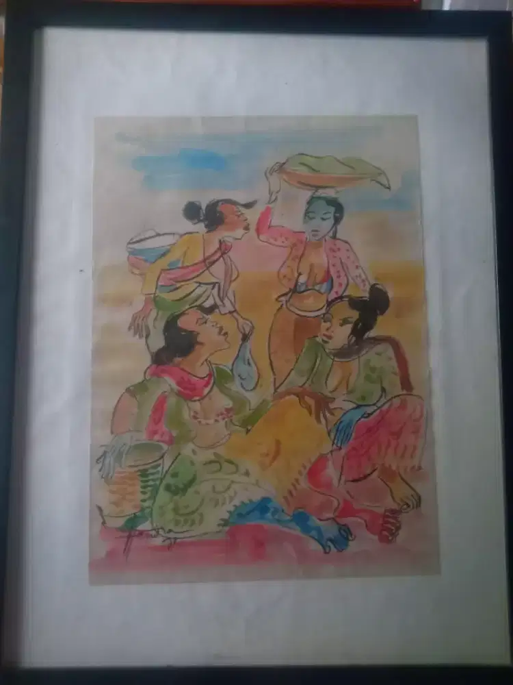 Lukisan Kertas Pedagang Ikan Hendra Gunawan