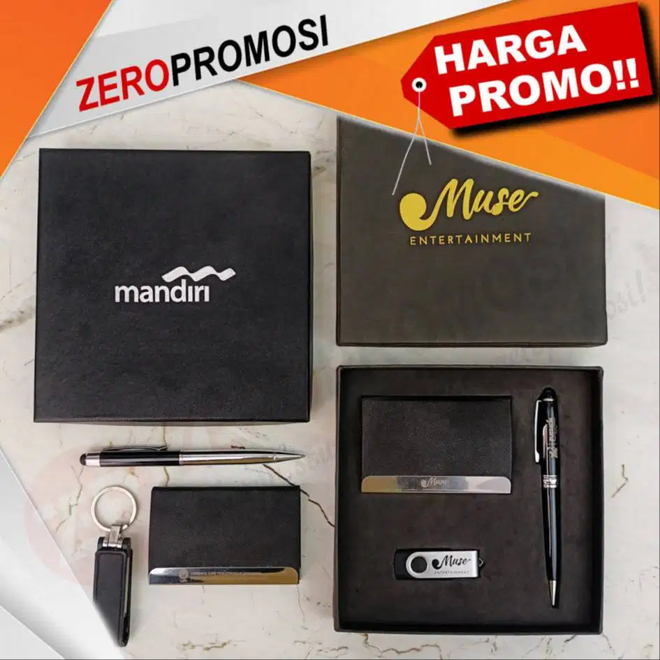 Souvenir Kantor Gift set 3In1 ( Pulpen + Flashdisk + card box )