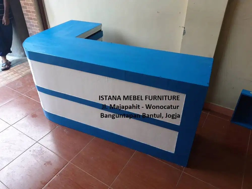 Meja Kasir Laundry Loundry Londry Lobby Resepsionis Letter L Kayu #KS