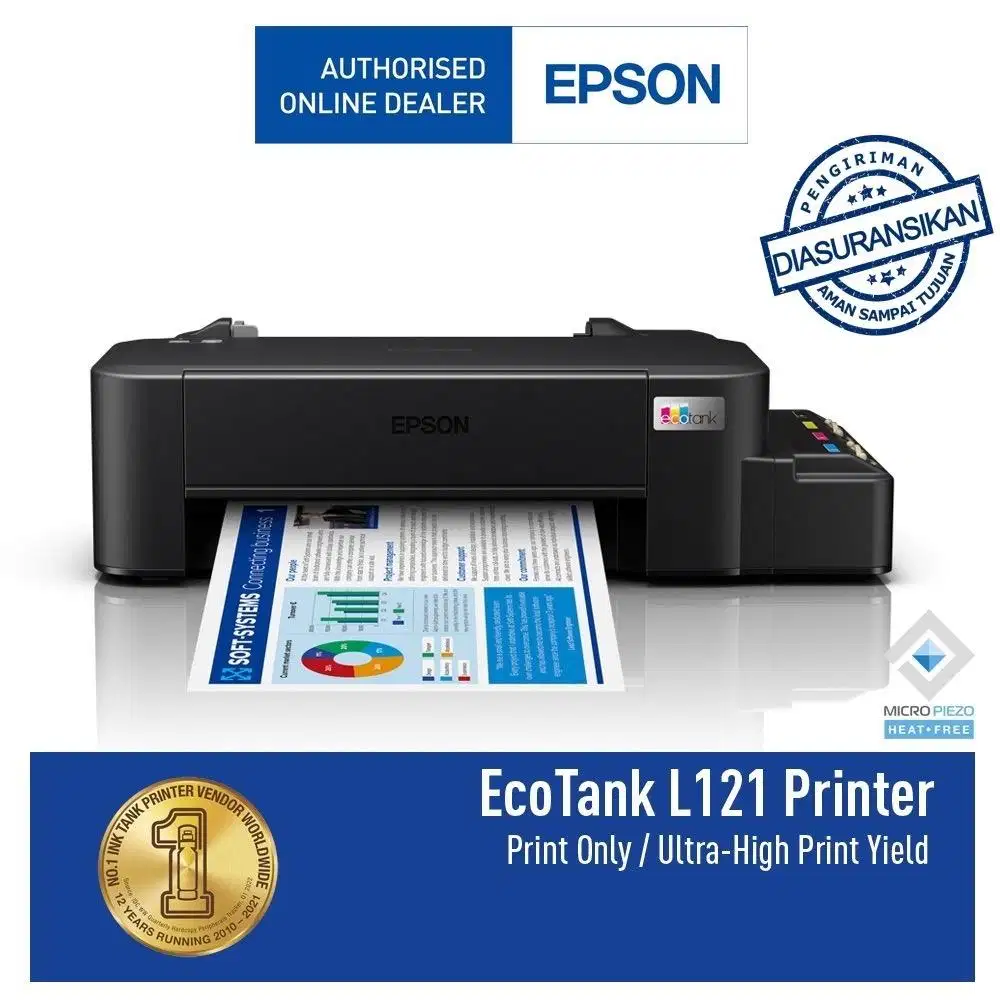 Printer Epson L121 Print Only Inktank - L series, Garansi Resmi!!