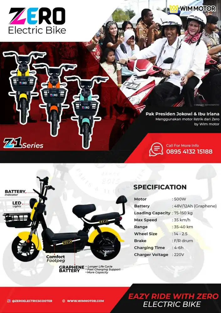 Sepeda Listrik ZERO by WIM MOTOR New Model 2024