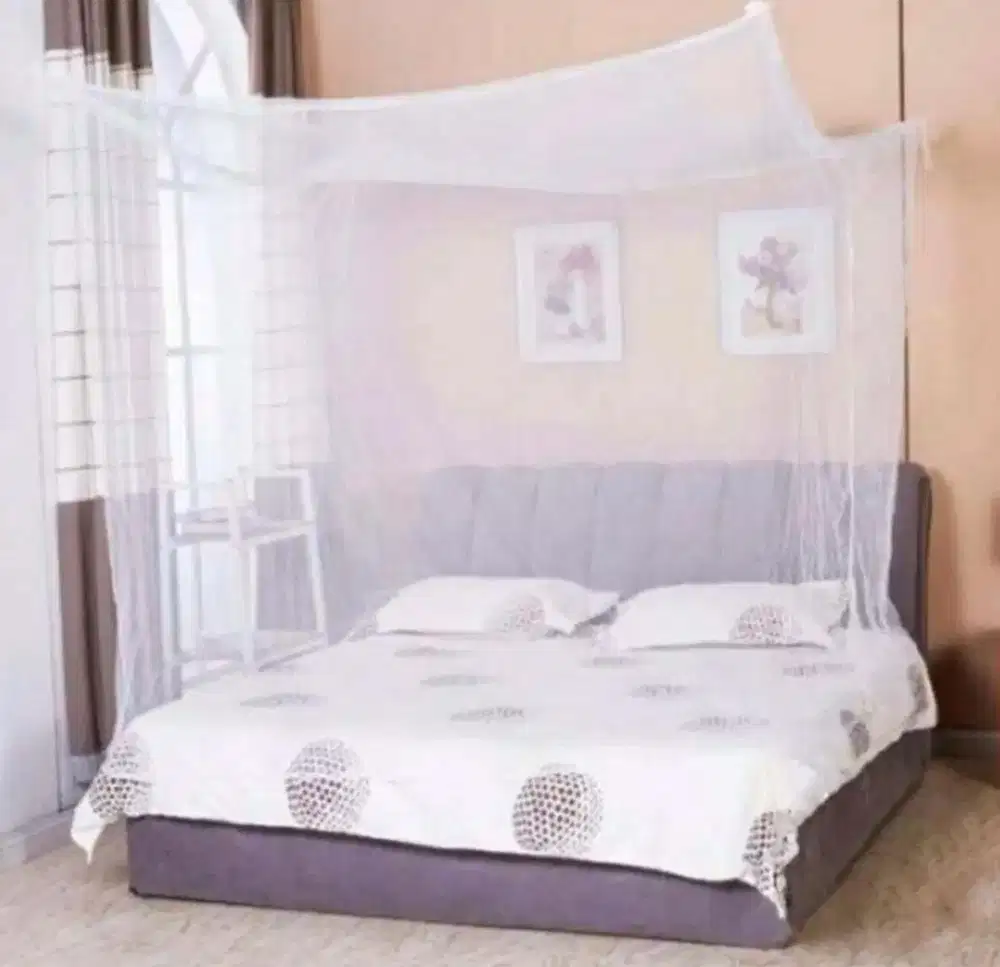 Kelambu putih tebal size 6 kaki jumbo 200x200cm, kode SN