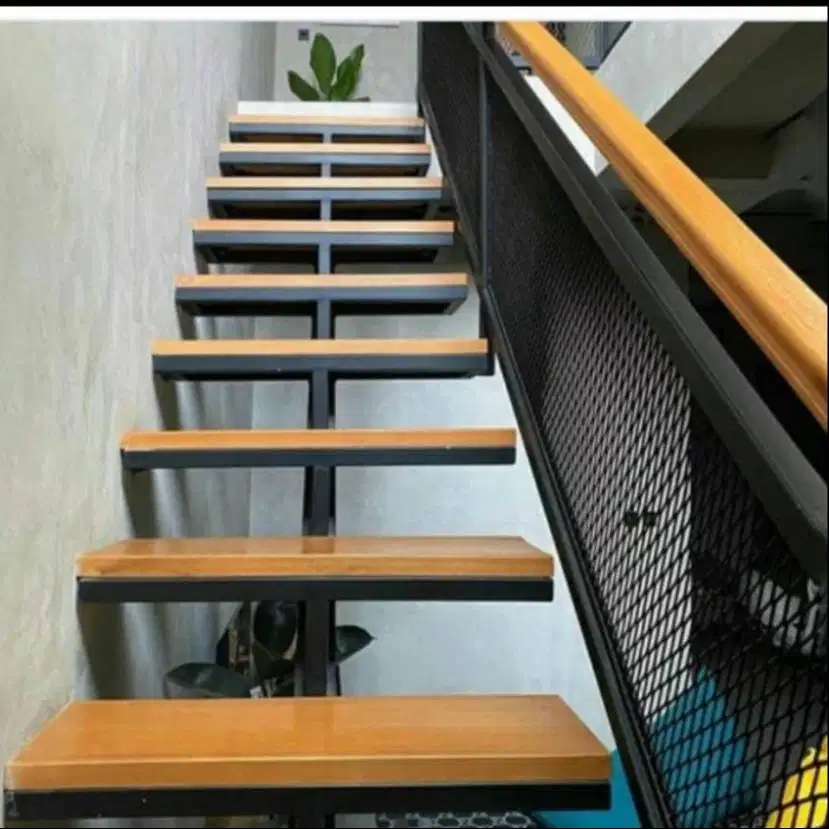 reling tangga expanda pegangan kayu termurah