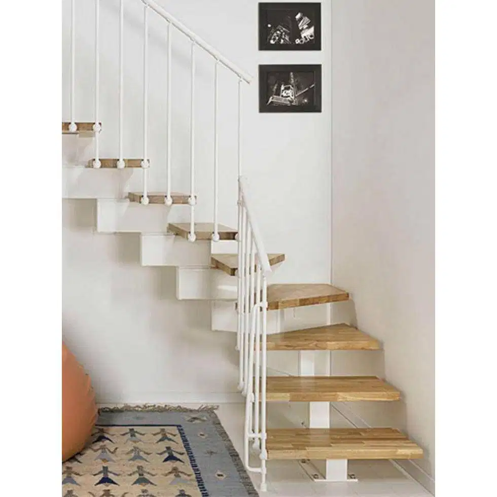 tangga rebah kombinasi kayu reling besi holo 1,2mm