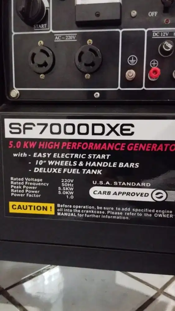 Genset Excell peak power 5.5Kwh