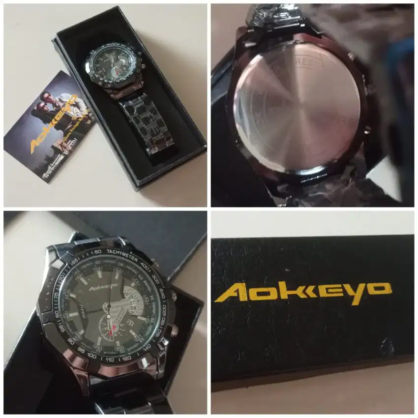 Jam Tangan Stainless Black Baru