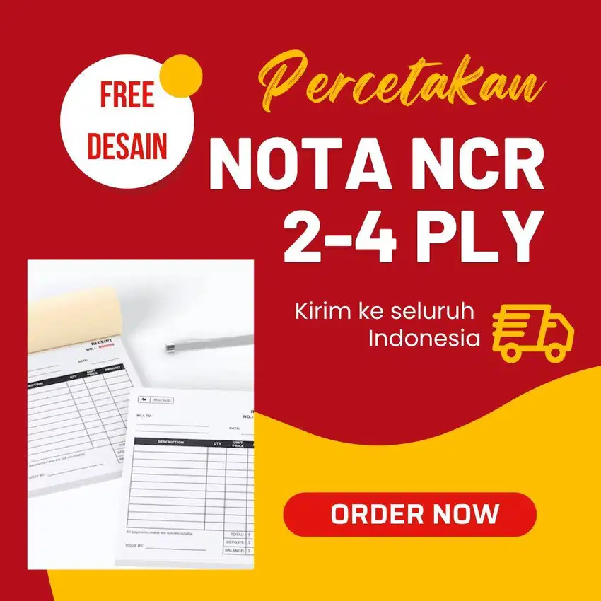 Nota Custom Cetak Offset NCR Rangkap 3 (Tiga)