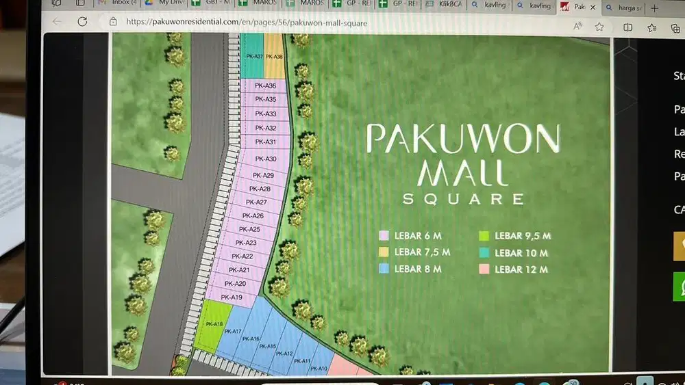 Jual / disewakan, tanah / kavling di pakuwon mall square