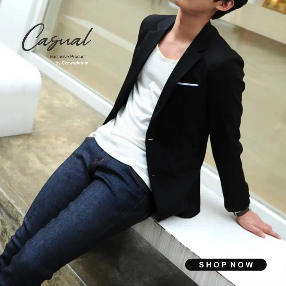 Jas Blazer Casual Formal white List – BK01
