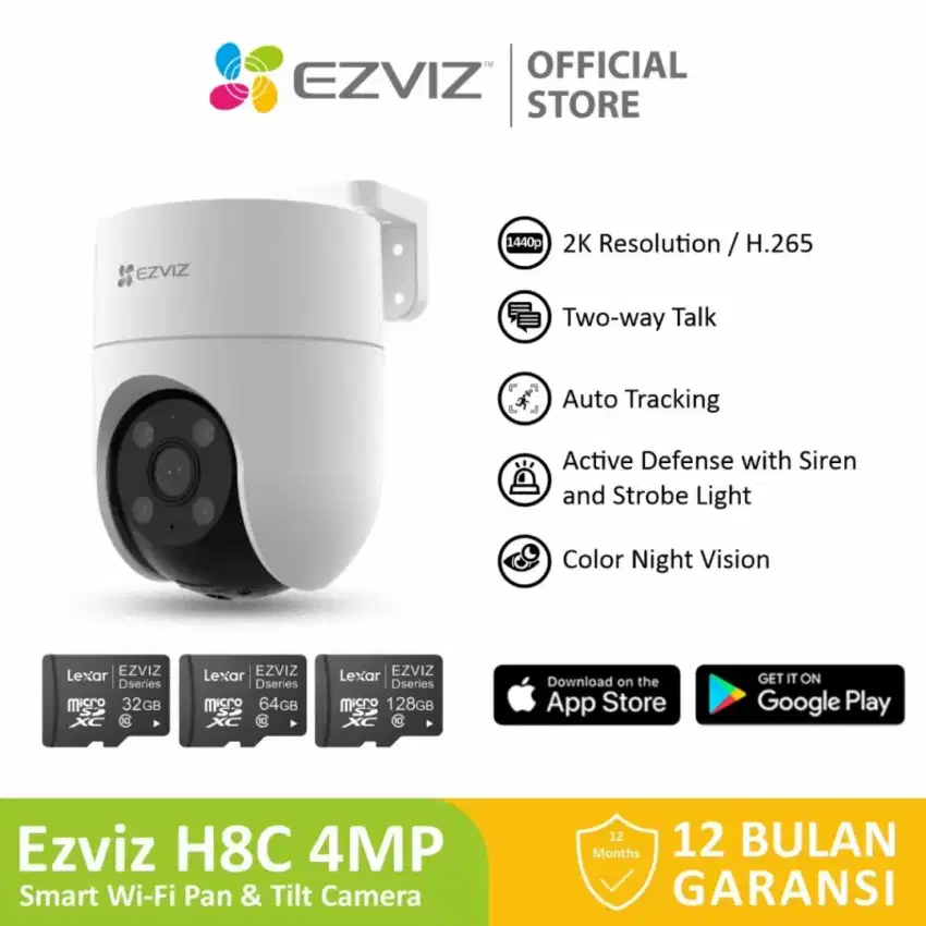 Ezviz H8c 4mp 2k+ CCTV Outdoor plus sd card 32gb