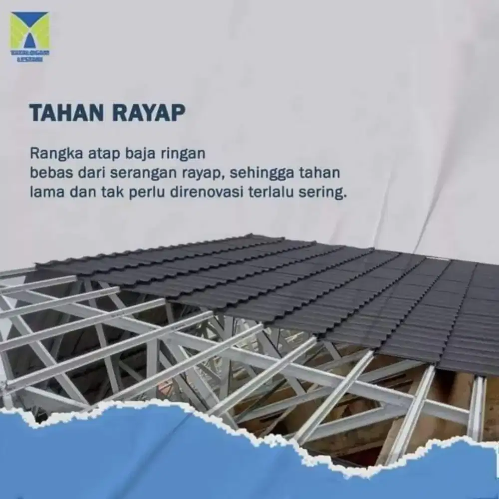 Bongkar pasang rangka baja ringan + Atap Spandek Pasir