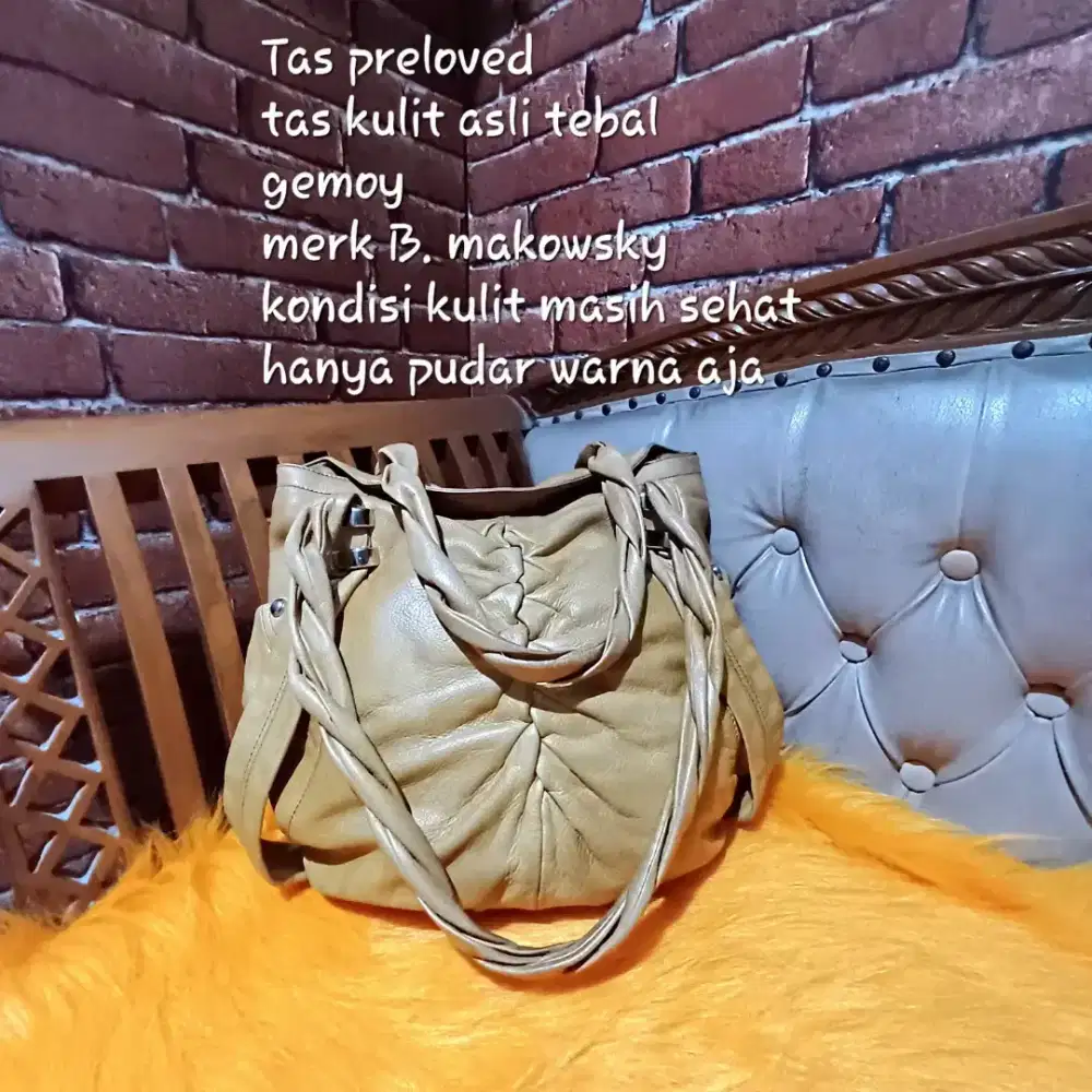 Hobo bag.. Bahan kulit asli merk N. Makowsky