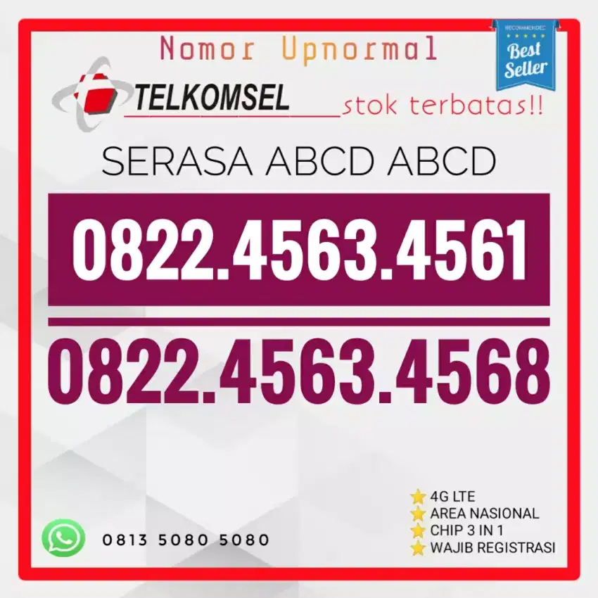 Nomor Cantik LOOP abcd abcx 4563 456x