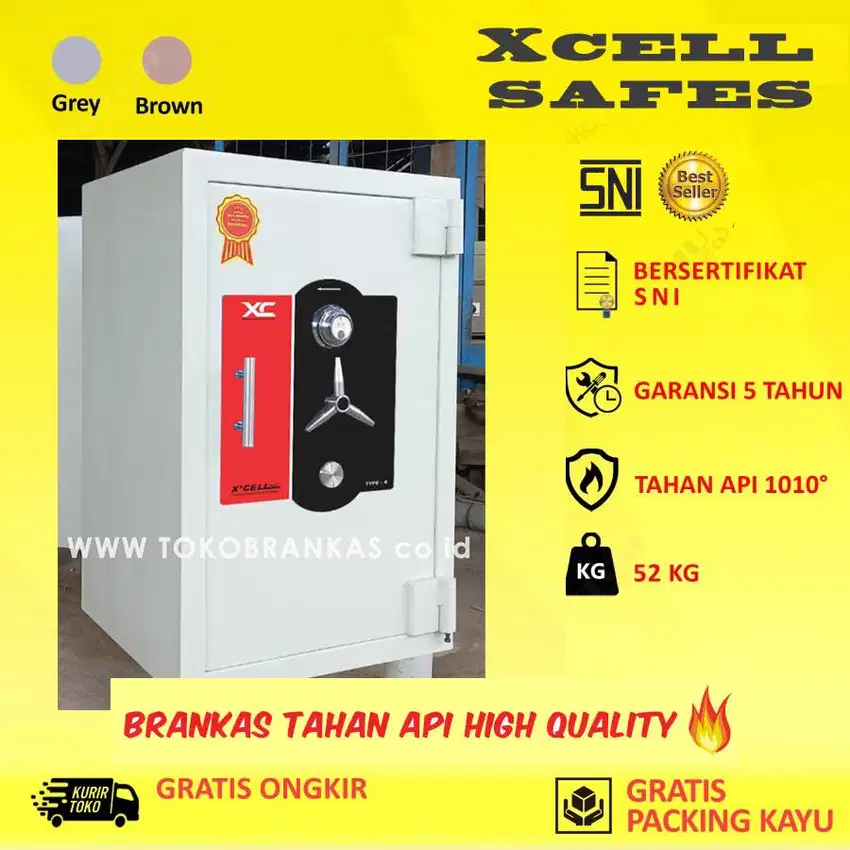 Brankas XCELL 4 Tinggi 60cm, 1 sd 2 meter safety box cash box Garansi