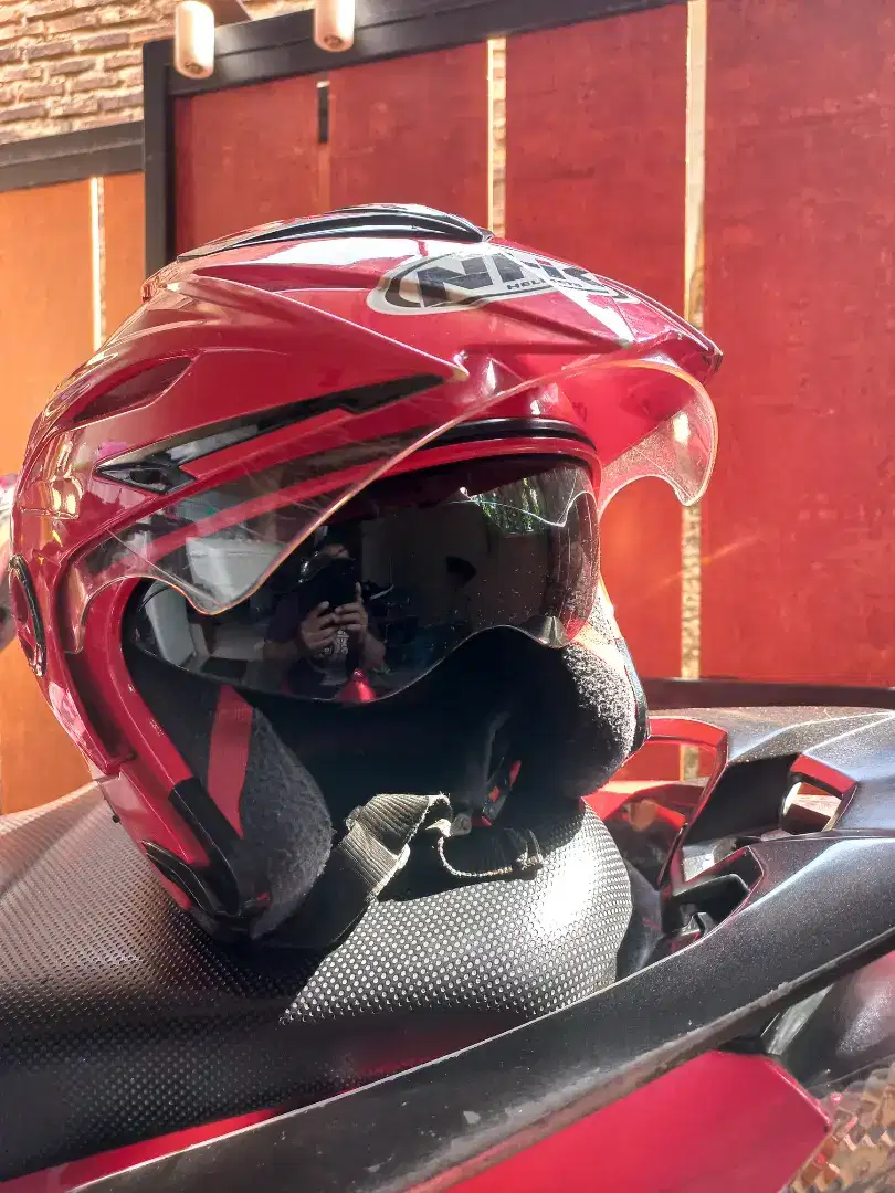 Helm half face Merah
