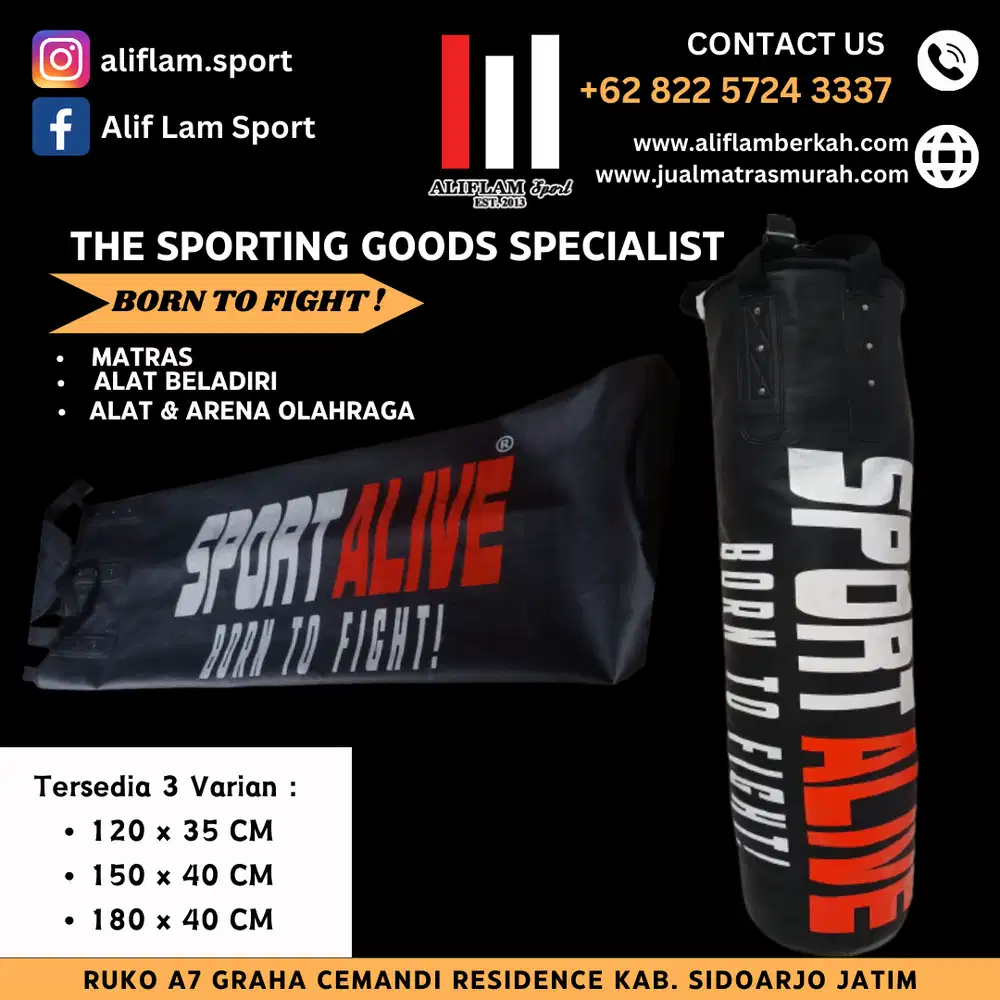 Samsak Tinju Gantung SPORTALIVE 120cm 150 cm 180 cm | Heavy Bag Boxing