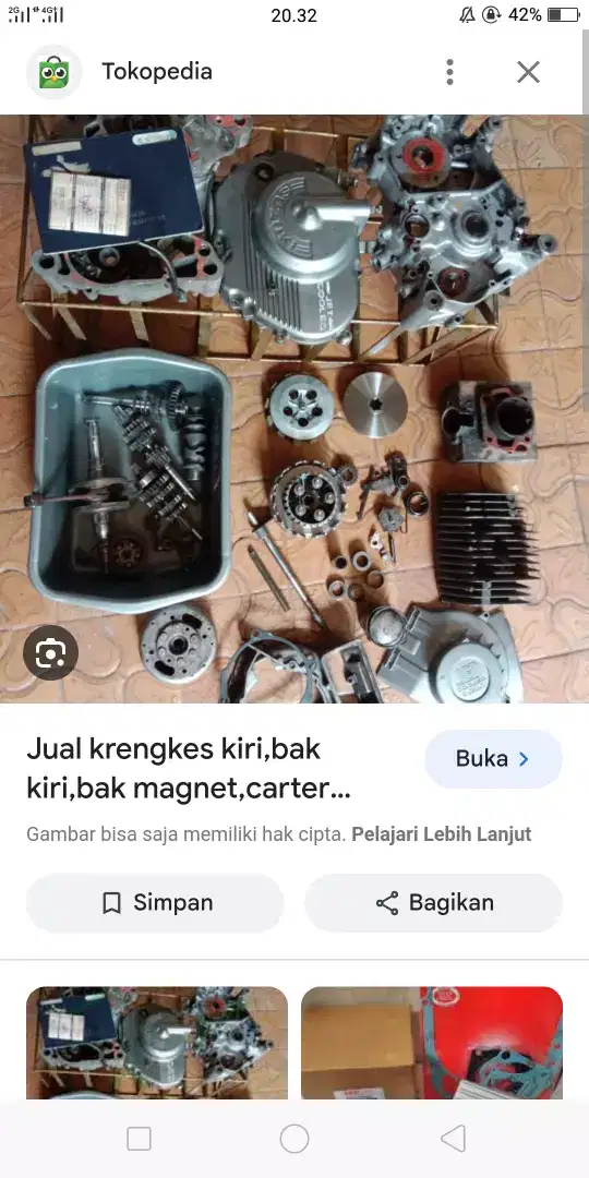 Spare part mesin original bawaan satria lumba dua tak