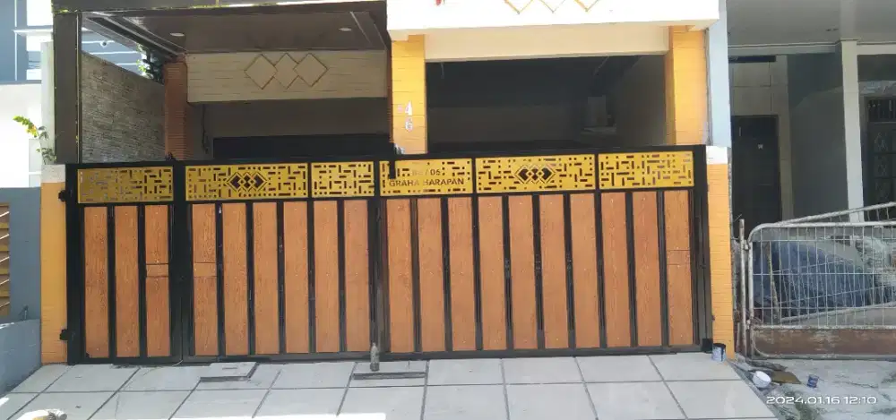 Pagar dorong kombinasi kayu laser cutting