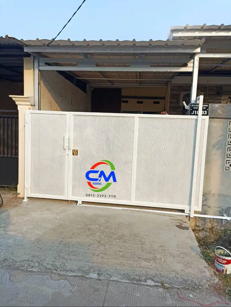 PAGAR  BESI MODERN GERBANG RUMAH COSTUM MINIMALIS