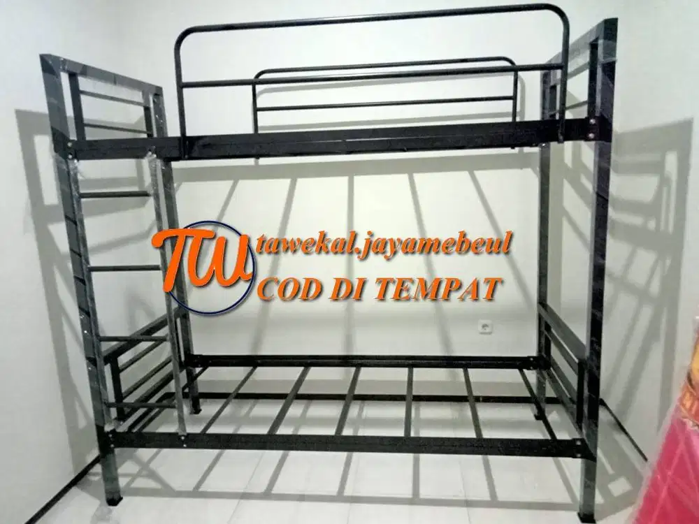 ranjang besi tingkat risbang susun besi divan minimalis susun besi
