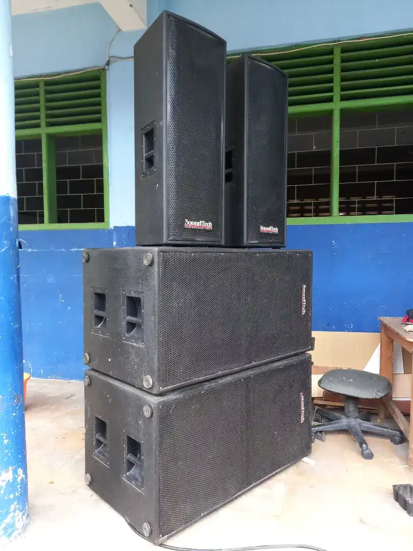 Speaker sound system 2x12 & subwoofer 2x18 dan power amplifier