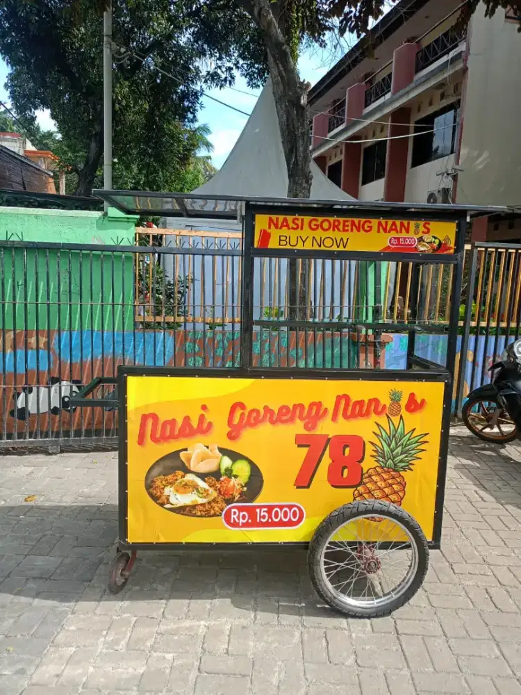 Gerobak nasgor rangka besi