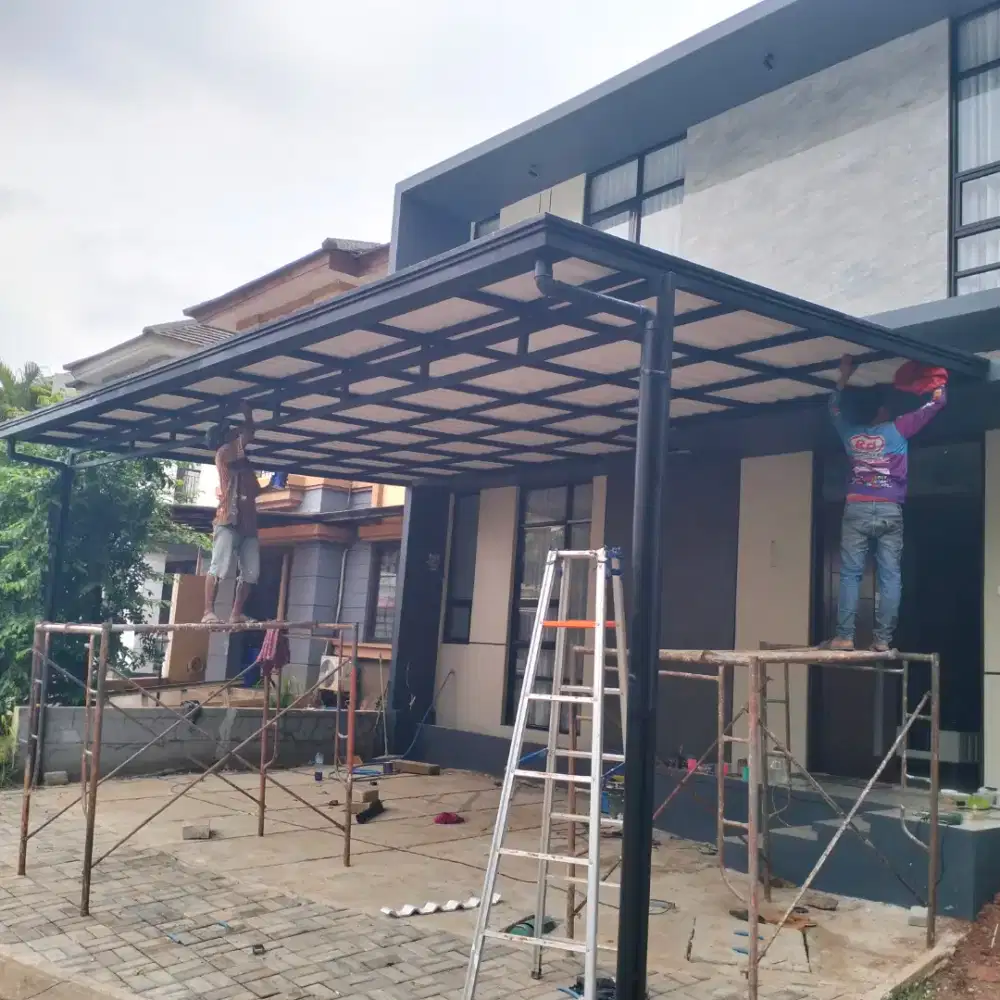 Kanopi besi Atep alderon satu lapis