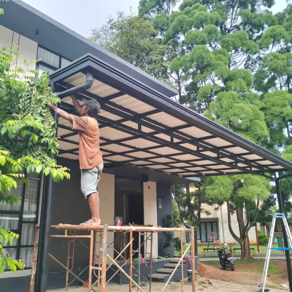 Kanopi besi Atep alderon satu lapis