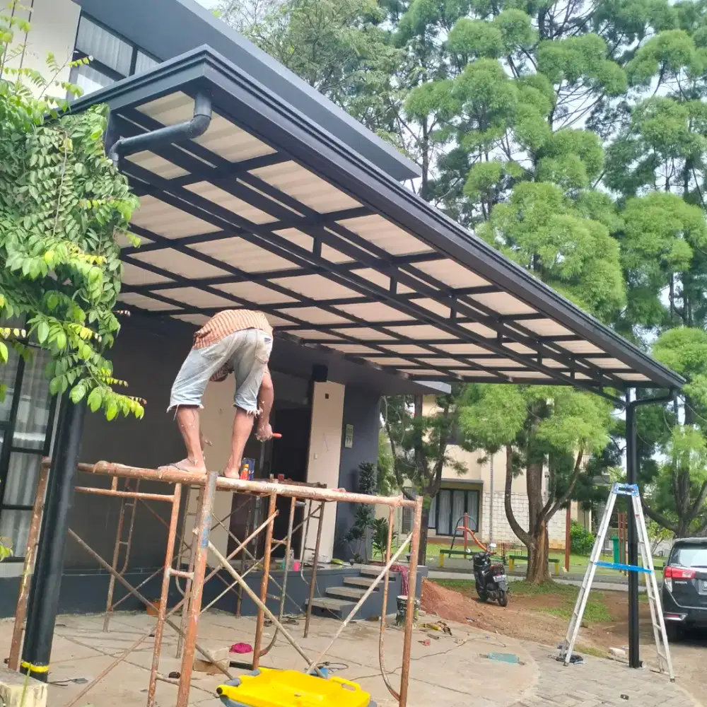 Kanopi besi Atep alderon satu lapis