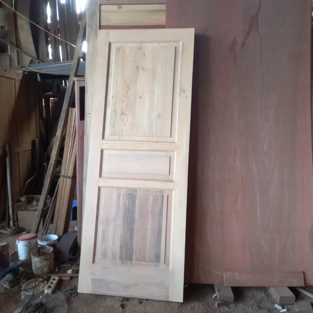 Pintu kayu panel atau mini malis ukuran 210 × 80 redi stokk