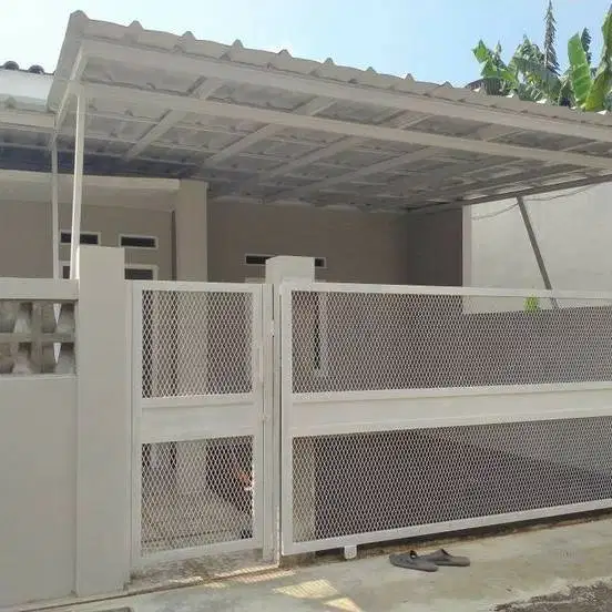 pagar plat lubang perforated dengan model minimalis bekasi