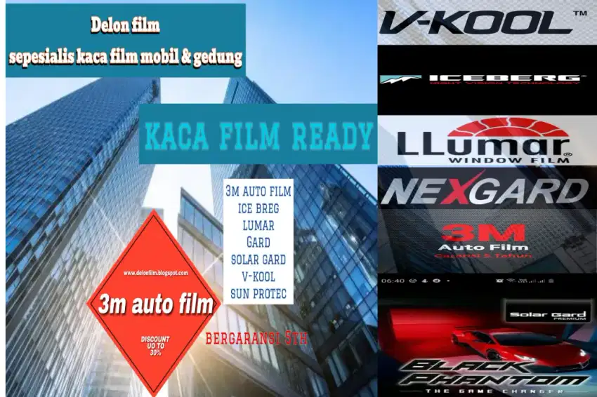 KACA FILM mobil & gedung berkualitas bergaransi