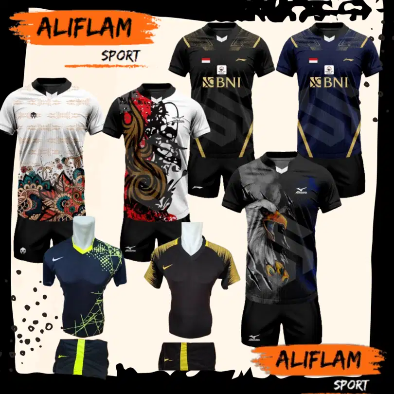 Baju FUTSAL Kaos VOLI Baju BADMINTON Setelan SEPAK BOLA Baju Olahraga