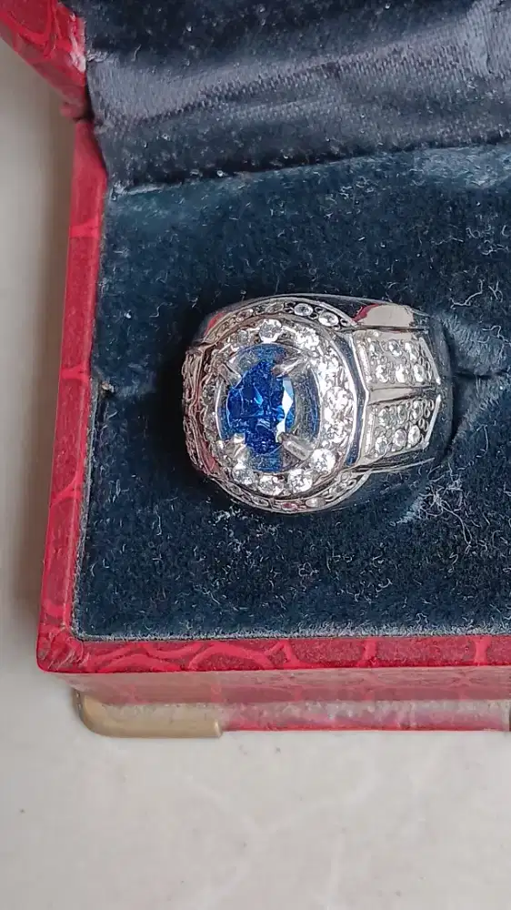 Cin-cin Blue Safir Crystal ring Perak